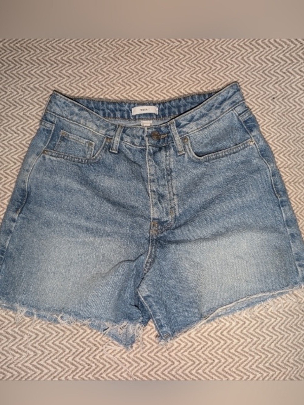 Forever 21 Medium Wash High-Rise Denim Cutoffs